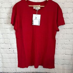 Sandrine Rose Women’s Red Short Sleeve‎ Tshirt size Large NEW
